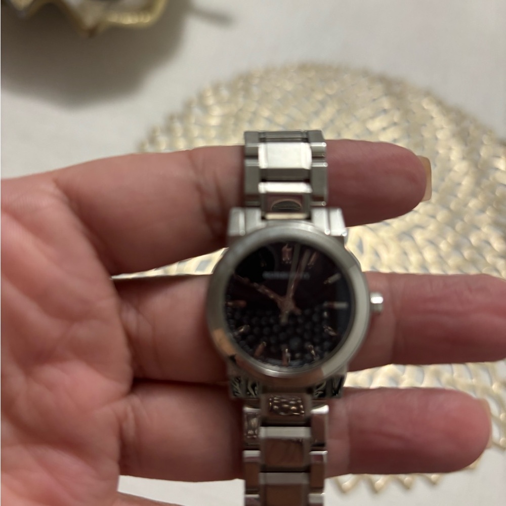 Burberry Silver Smartwatch with Black Face